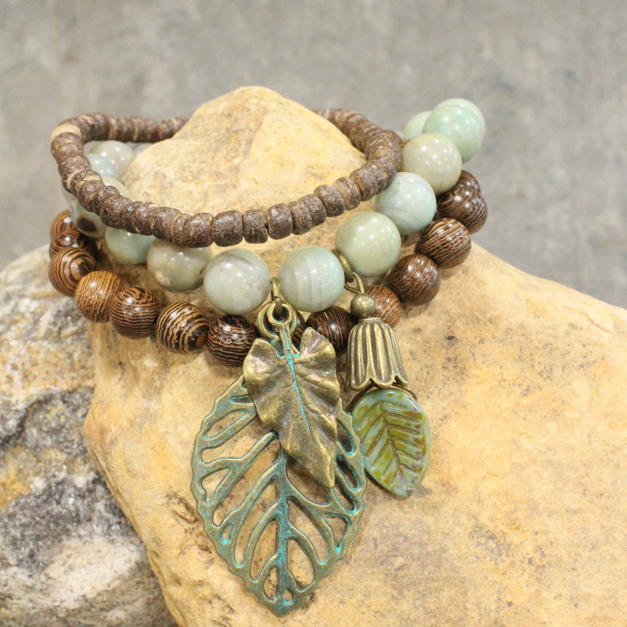 All Leafed Out Patina Charm'd Bracelet Set