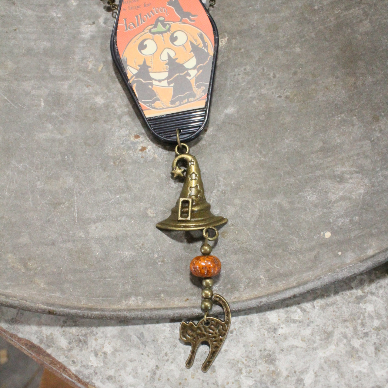 Ring Around The Pumpkin Witch Layered Necklace