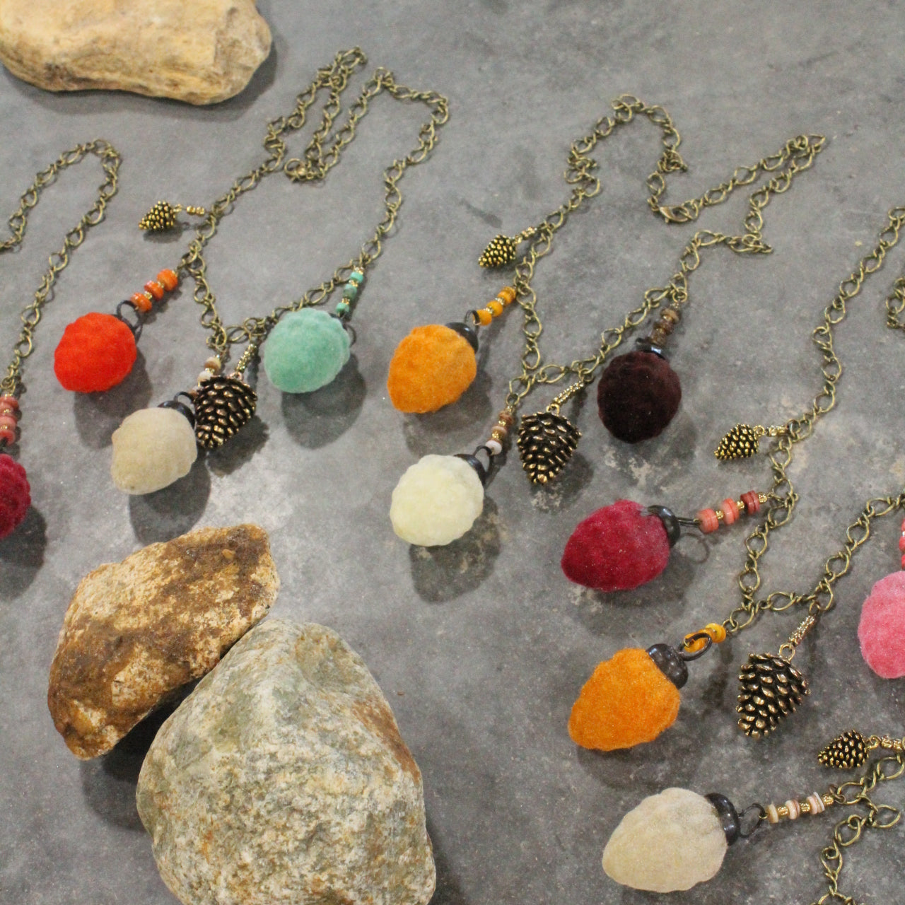 Golden Pinecone Season Charming Necklace
