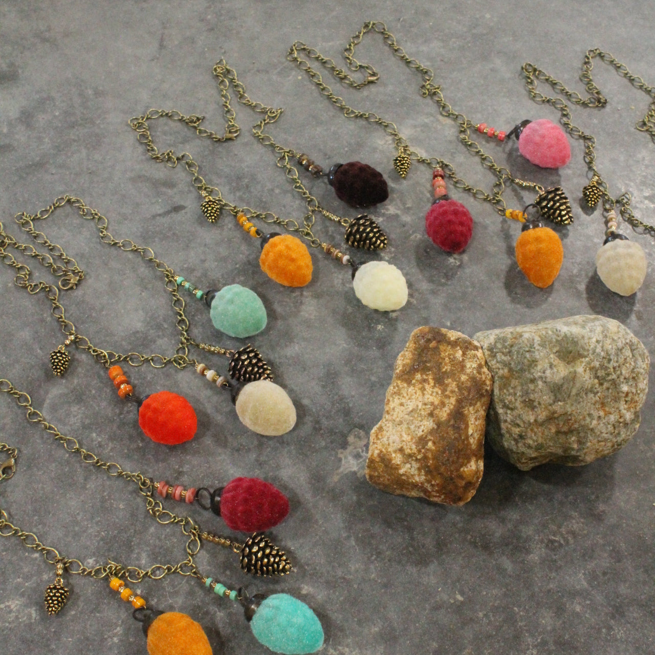 Golden Pinecone Season Charming Necklace