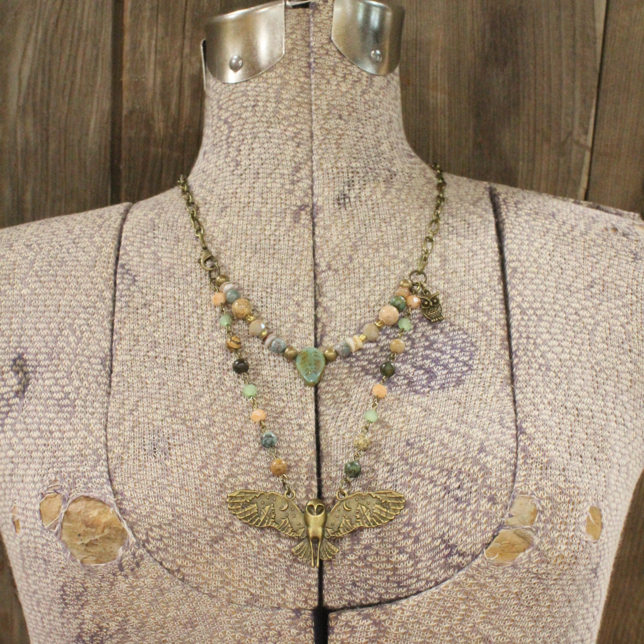 Spread Your Wings Owl Layered Necklace