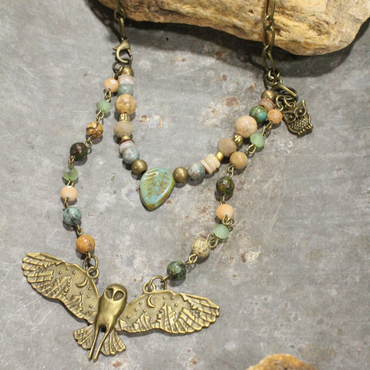 Spread Your Wings Owl Layered Necklace