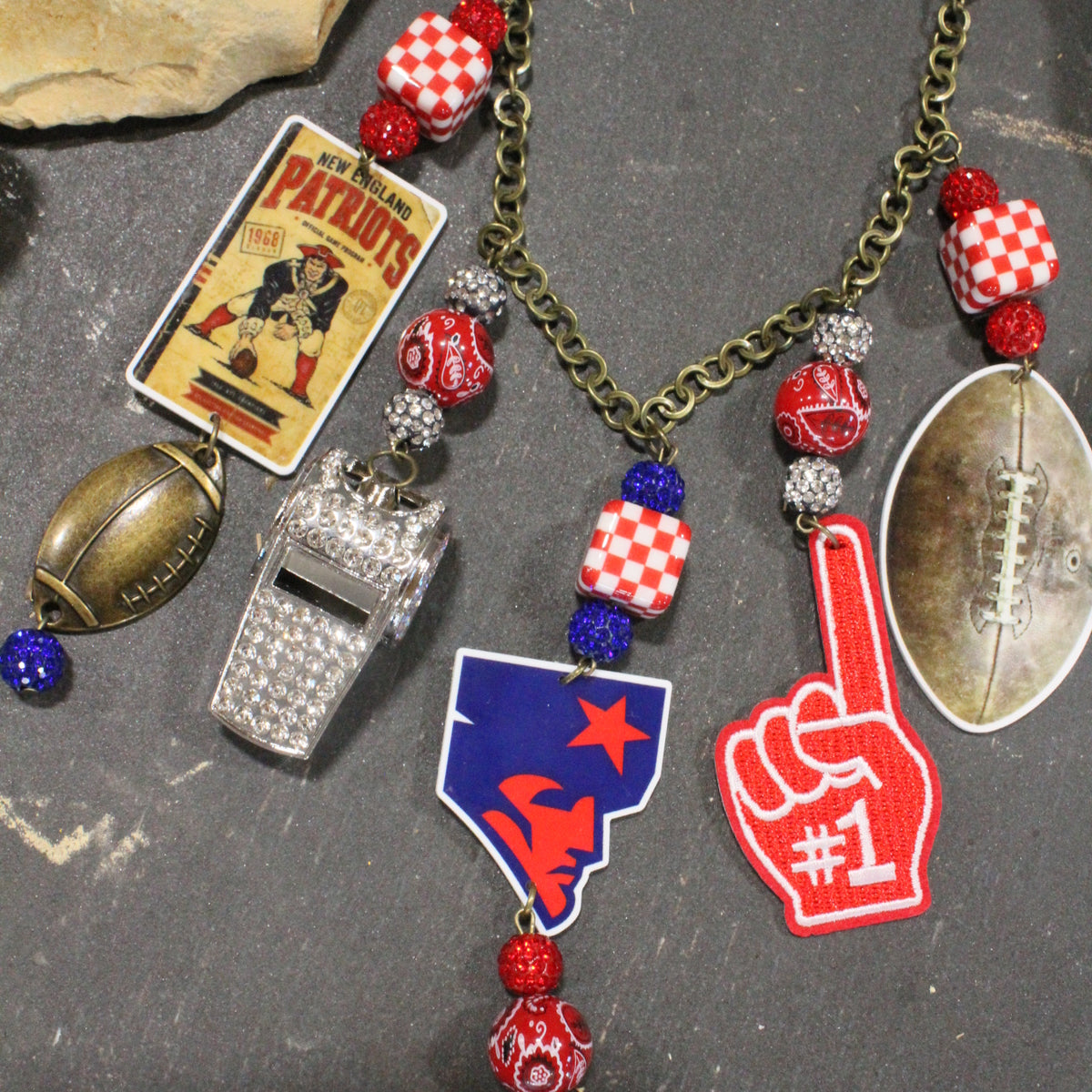 How 'Bout Those Patriots Charm'd Necklace