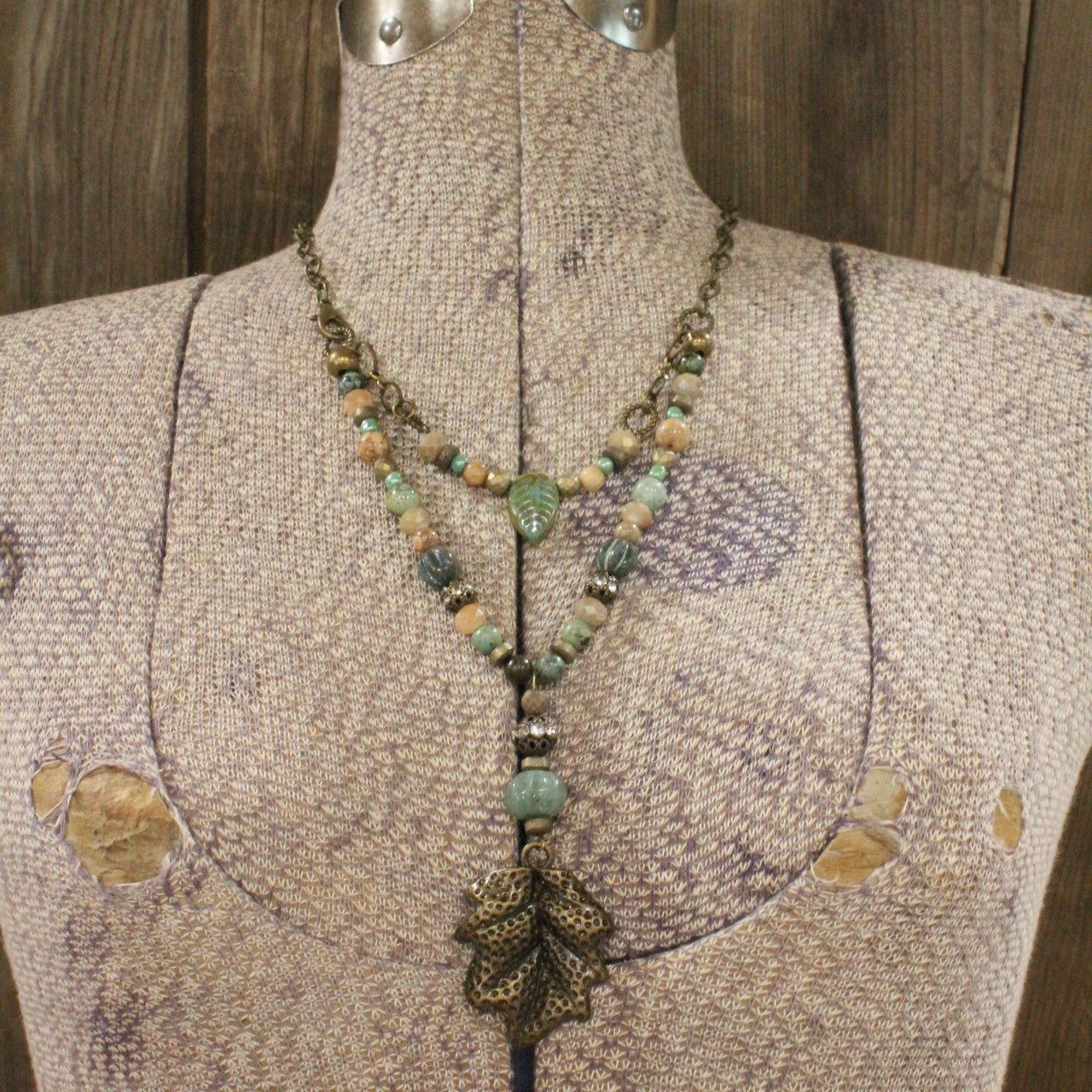 Czech Out These Acorn & Oak Leaf Layered Necklace