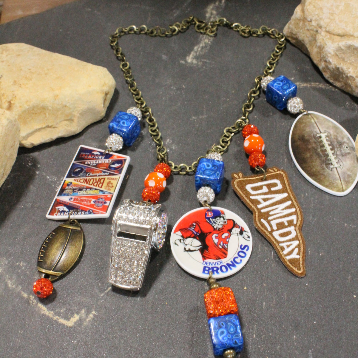 How 'Bout Those Broncos Charm'd Necklace