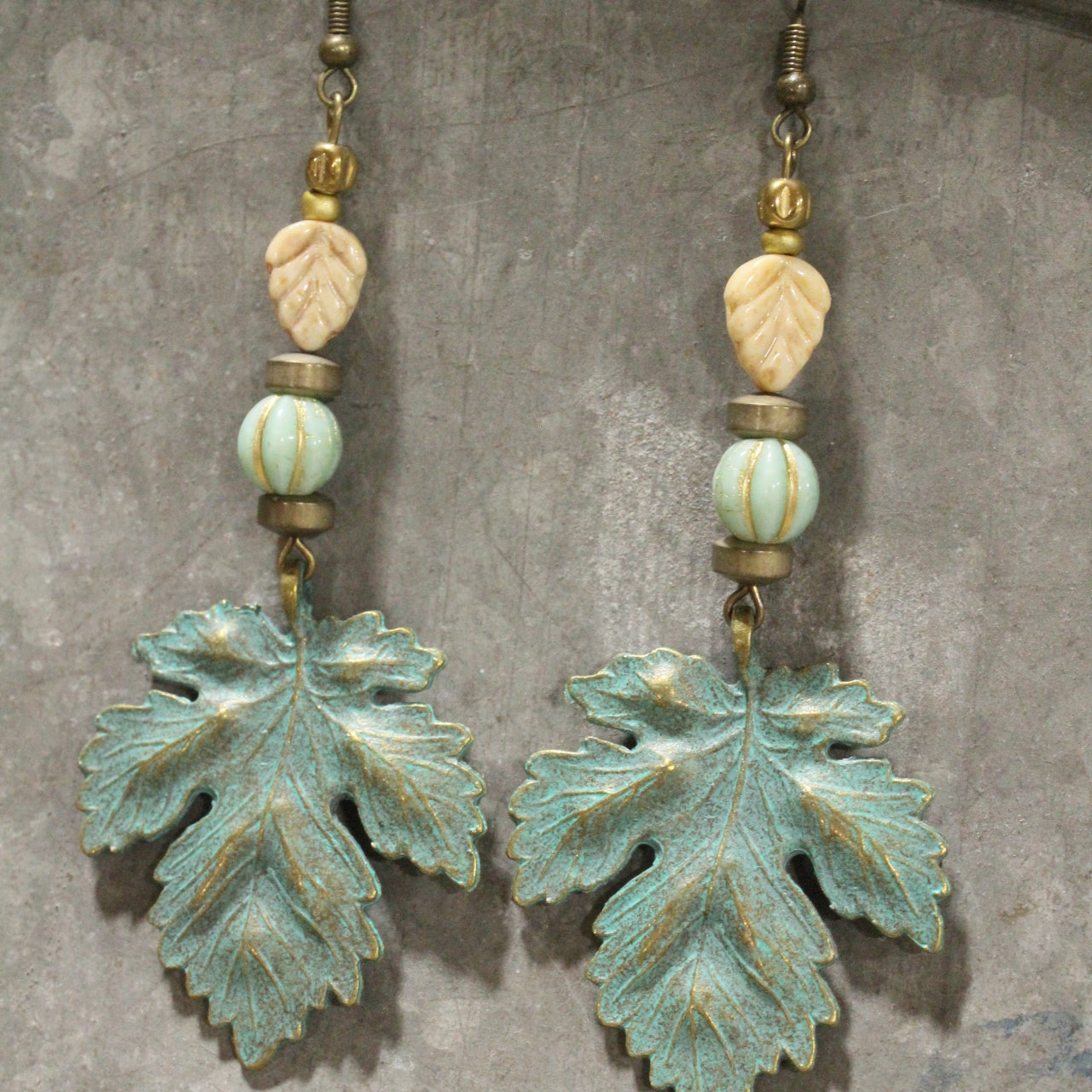 Czech Out These Maple Leaf Dangle Drop Earrings
