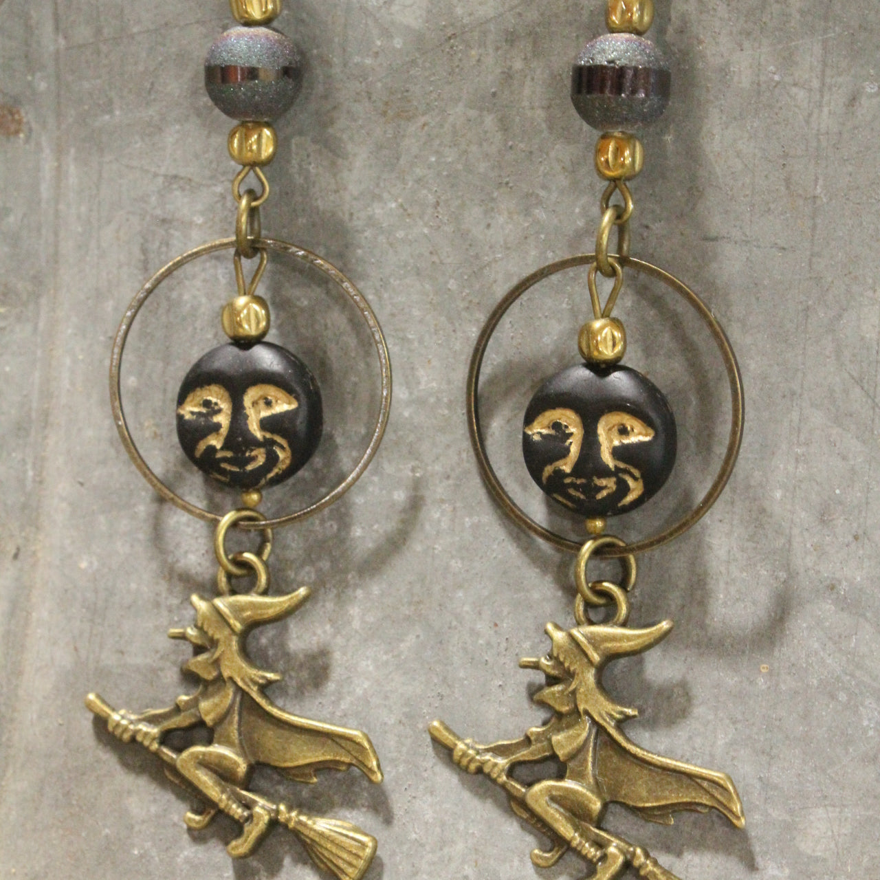 Night Rider Witch Dangle Drop Earrings