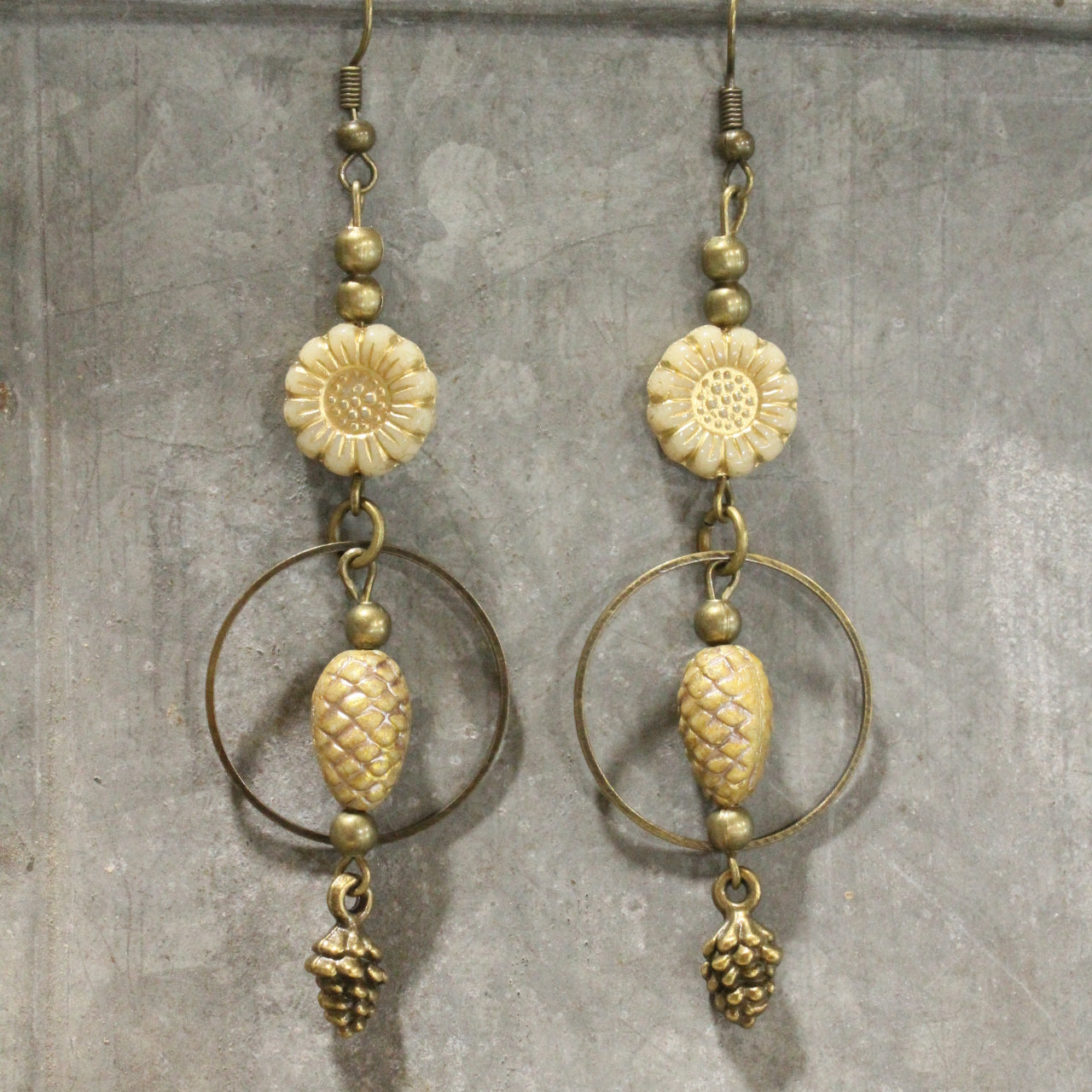 Harvest Season Czech Dangle Drop Earrings