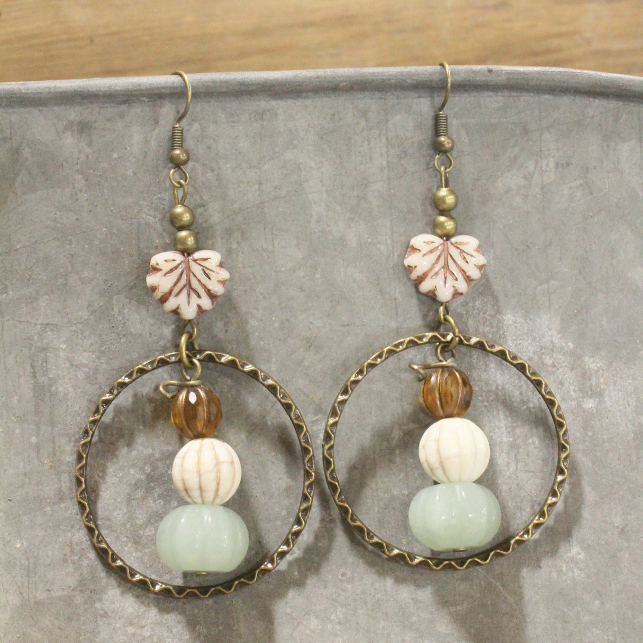 Stackable Pumpkin & Gourd Drop Dangle Earrings