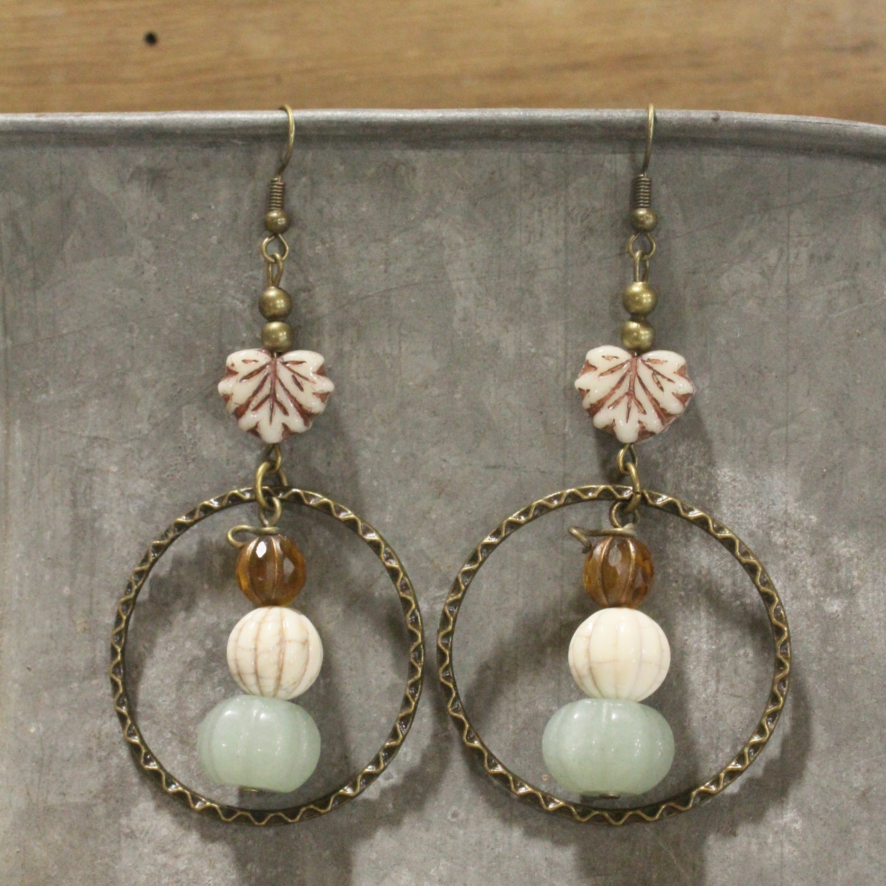 Stackable Pumpkin & Gourd Drop Dangle Earrings