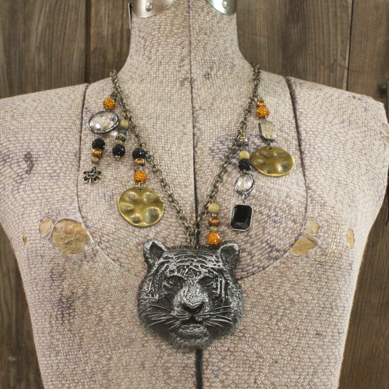 Tigers On The Prowl Charm'd Necklace