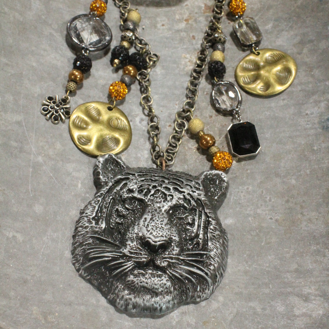 Tigers On The Prowl Charm'd Necklace