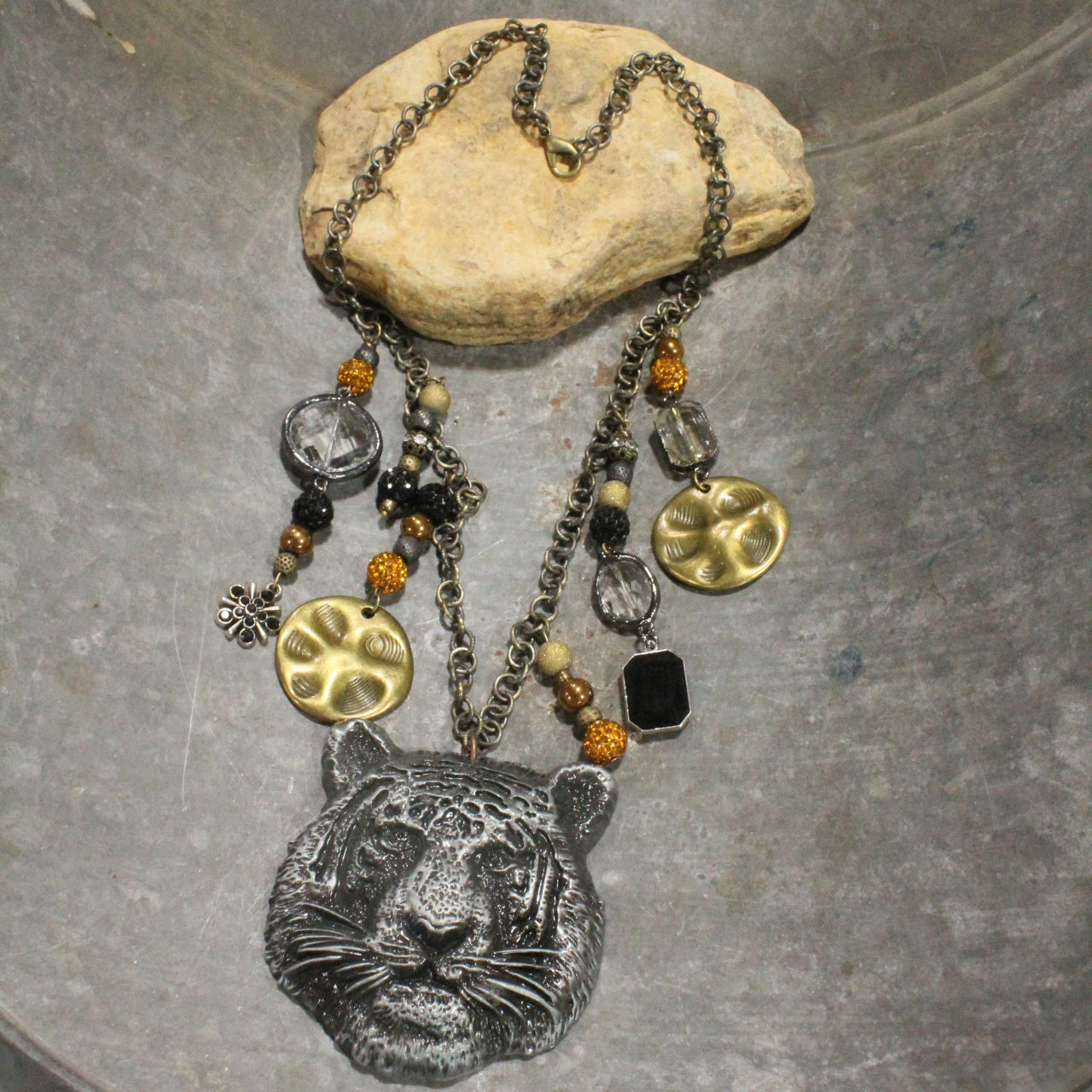Tigers On The Prowl Charm'd Necklace