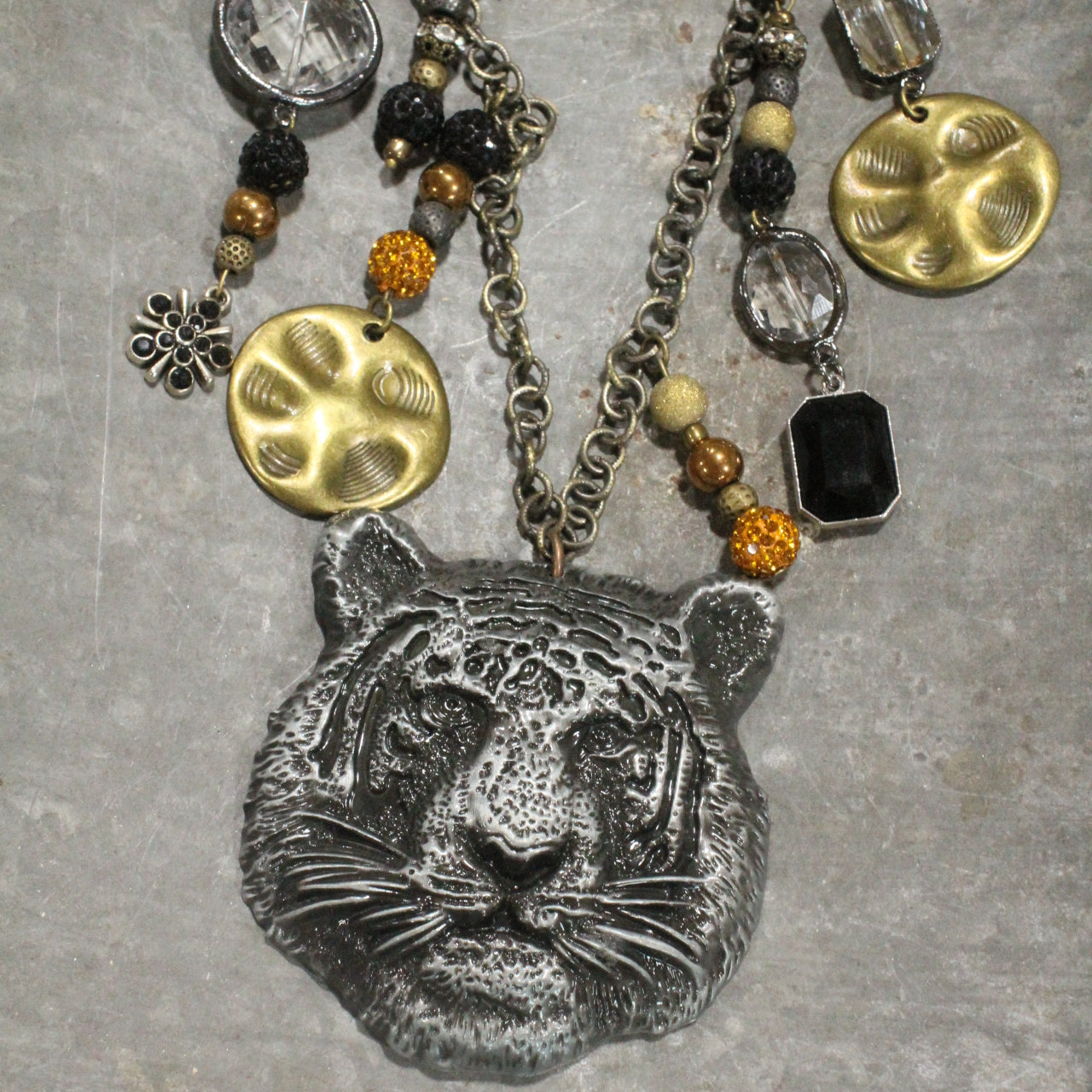 Tigers On The Prowl Charm'd Necklace