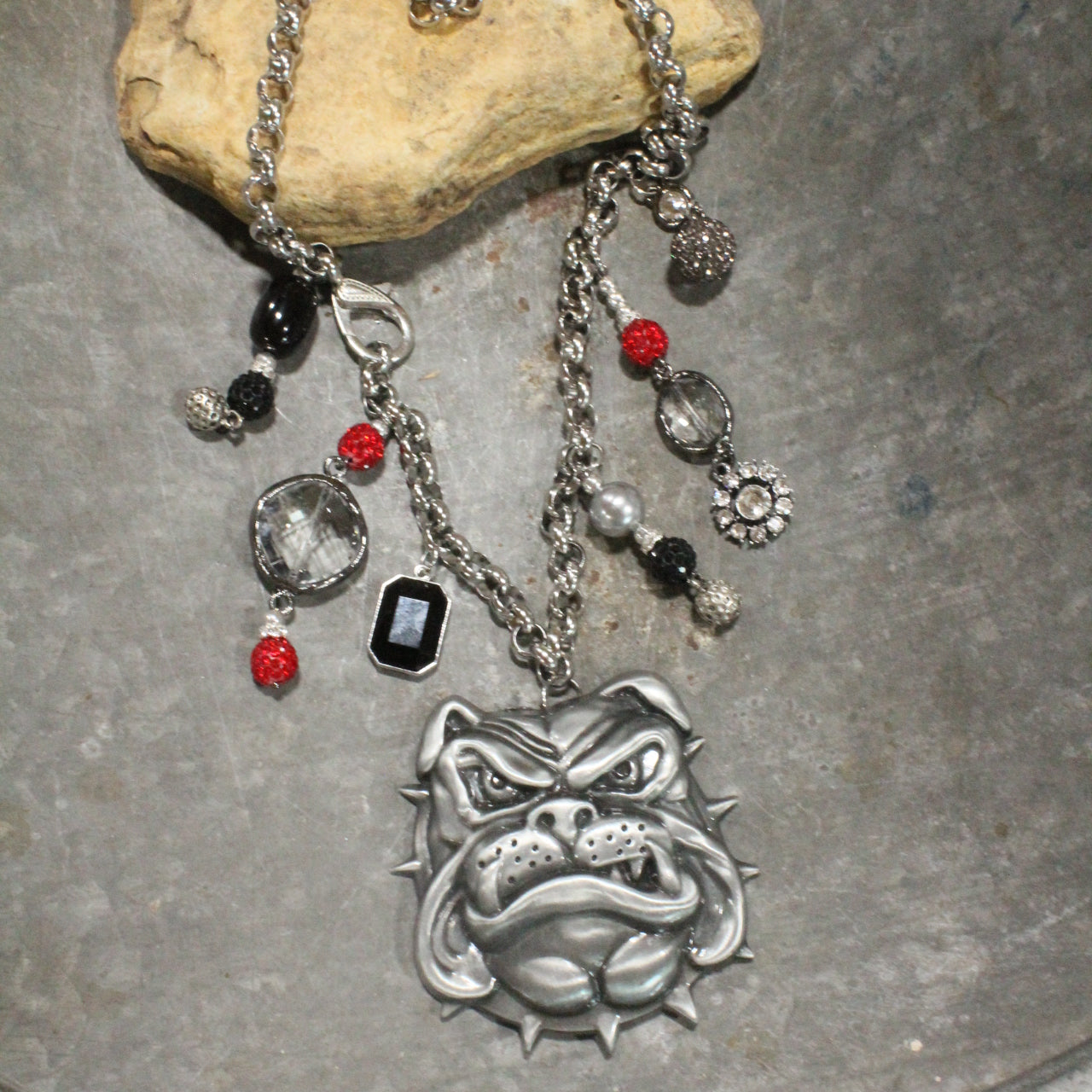 Bulldog Bark Charm'd Necklace