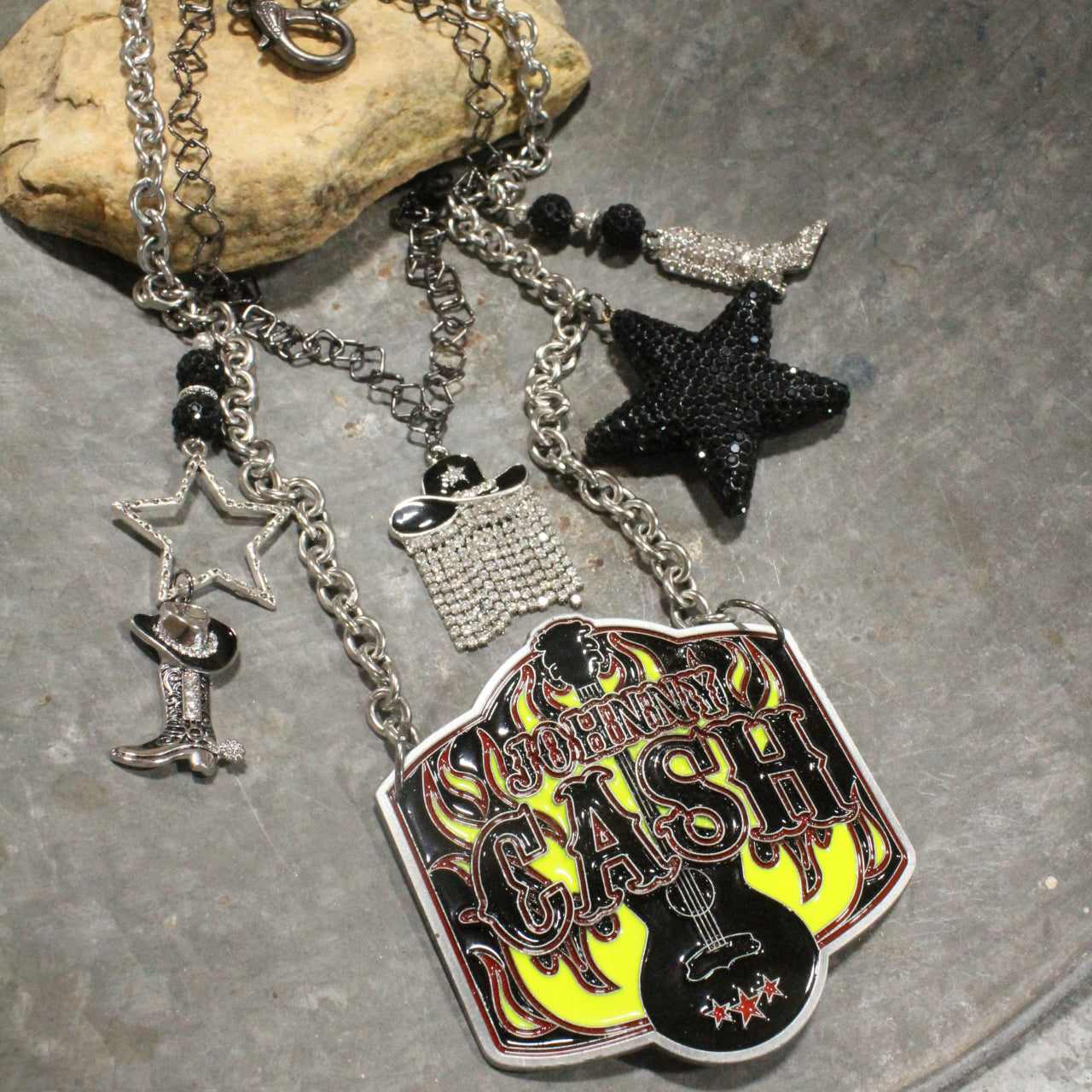 Johnny Cash Lovers Layered Necklace