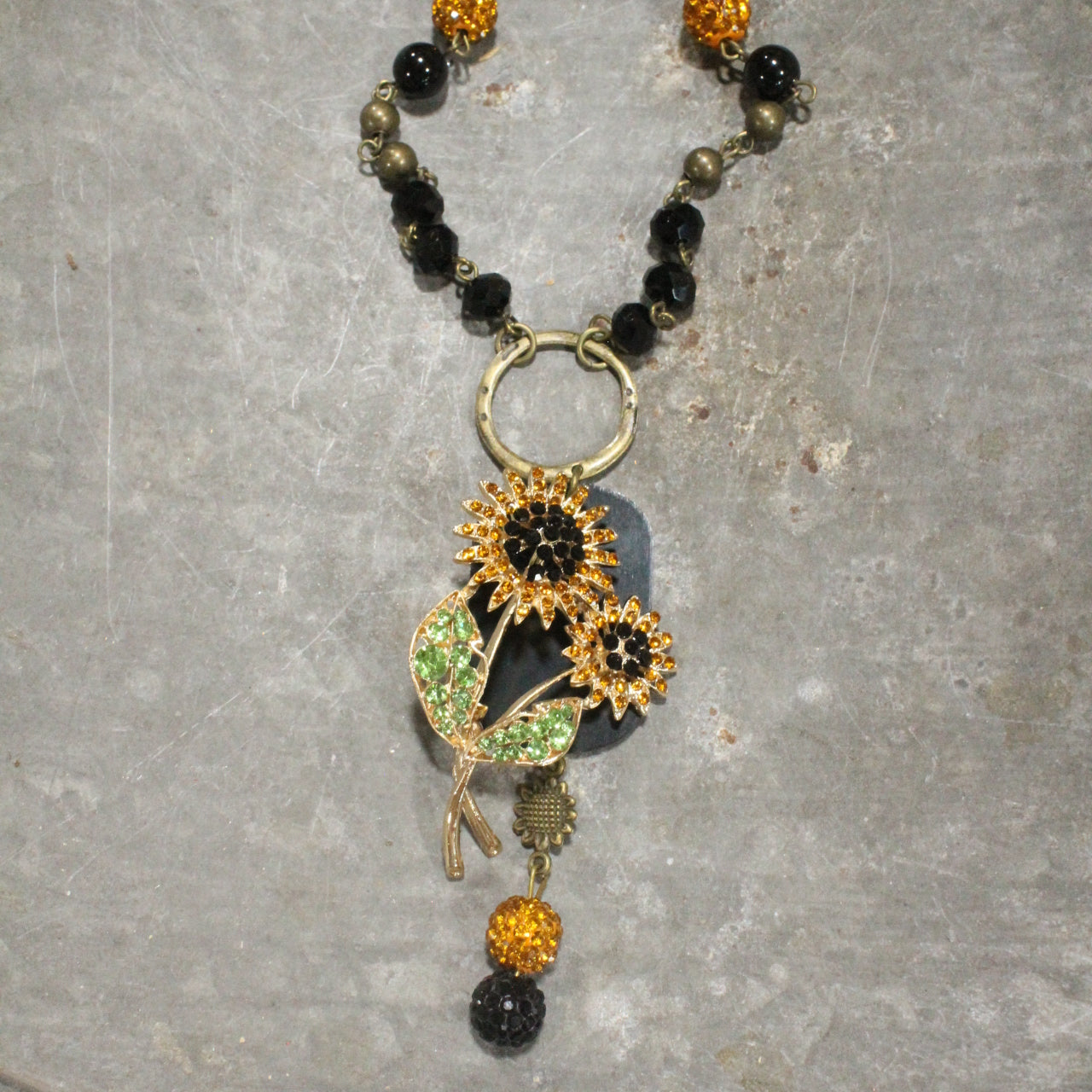 Sunflower Season Black Eyed Layered Necklace