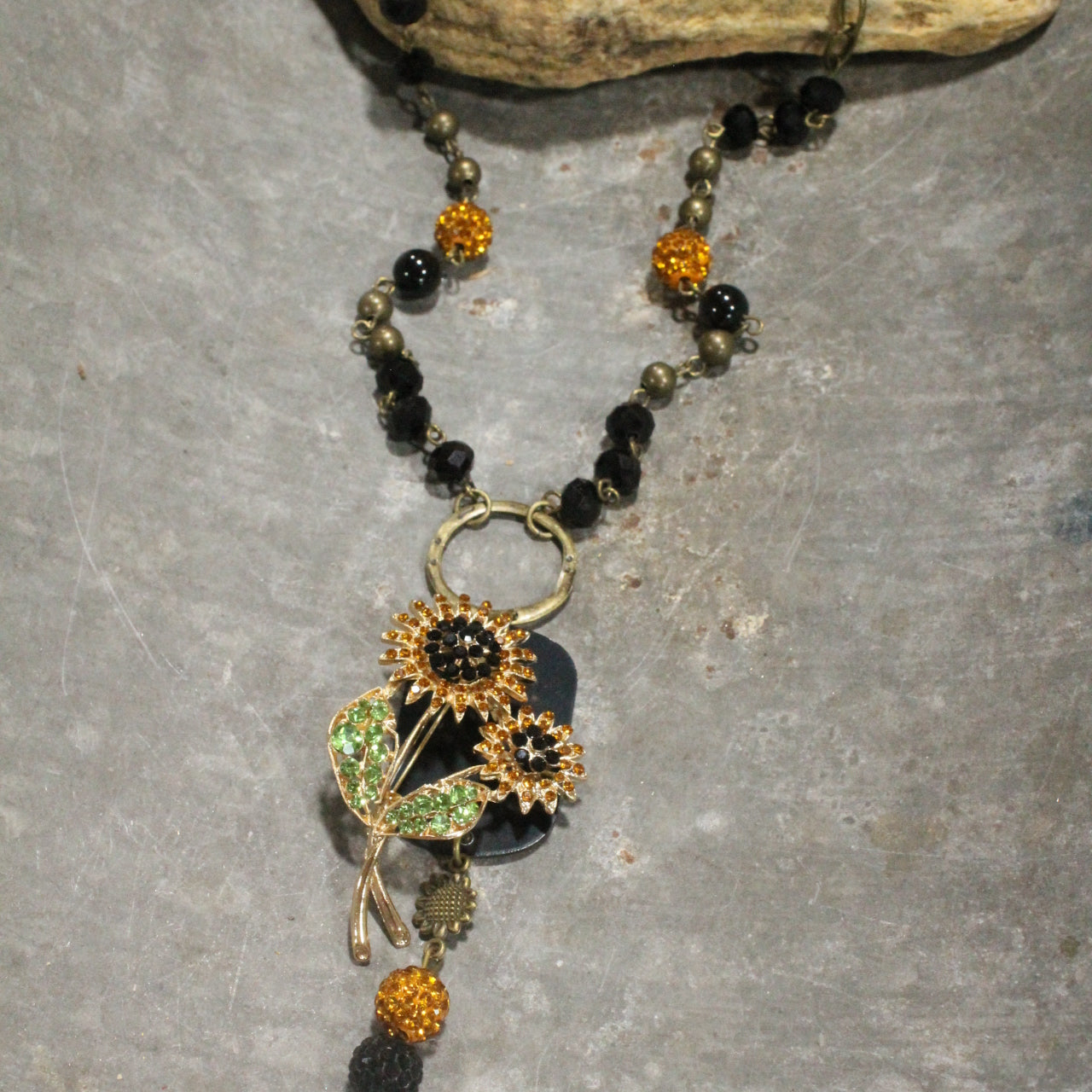 Sunflower Season Black Eyed Layered Necklace