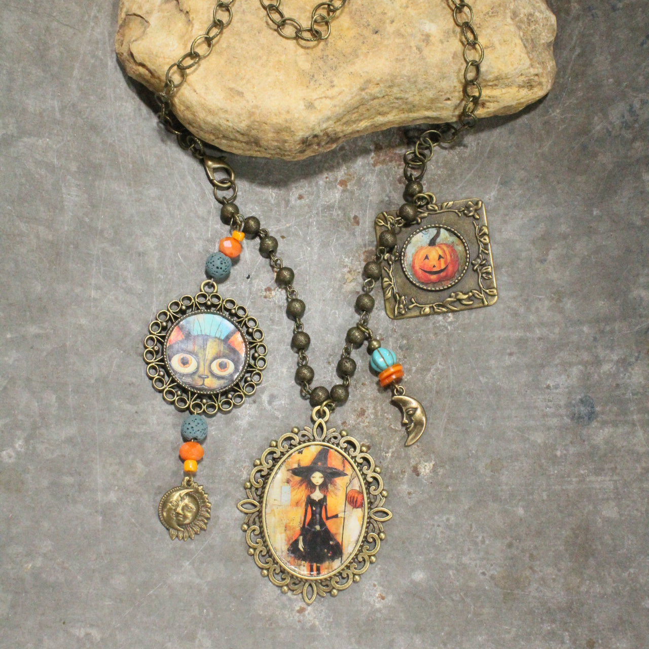 Whimsical Fun Halloween Layered Charming Necklace