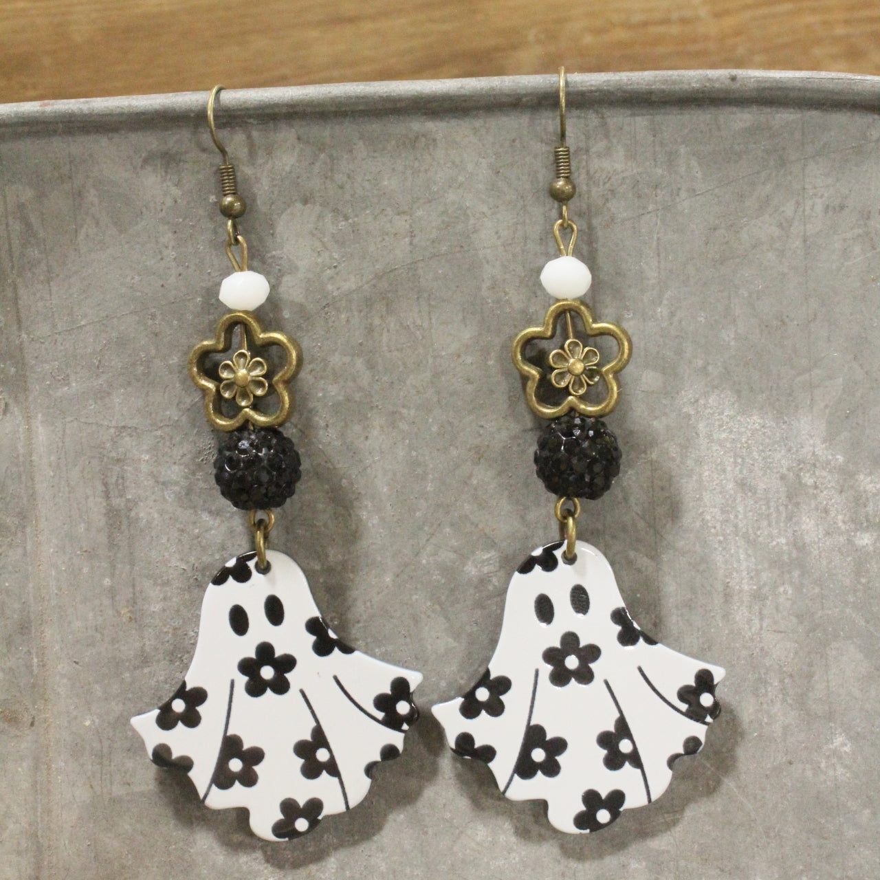 Ghosted Daisy Dangle Drop Earrings