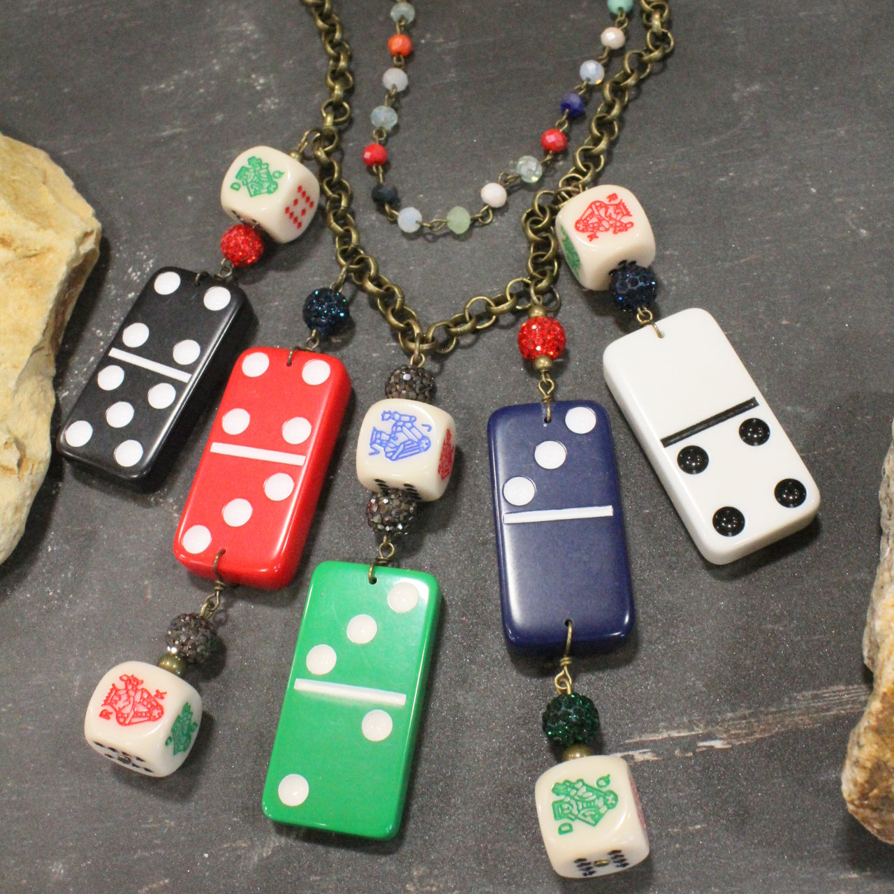 Dominoes and Jokers Charm’d Necklace