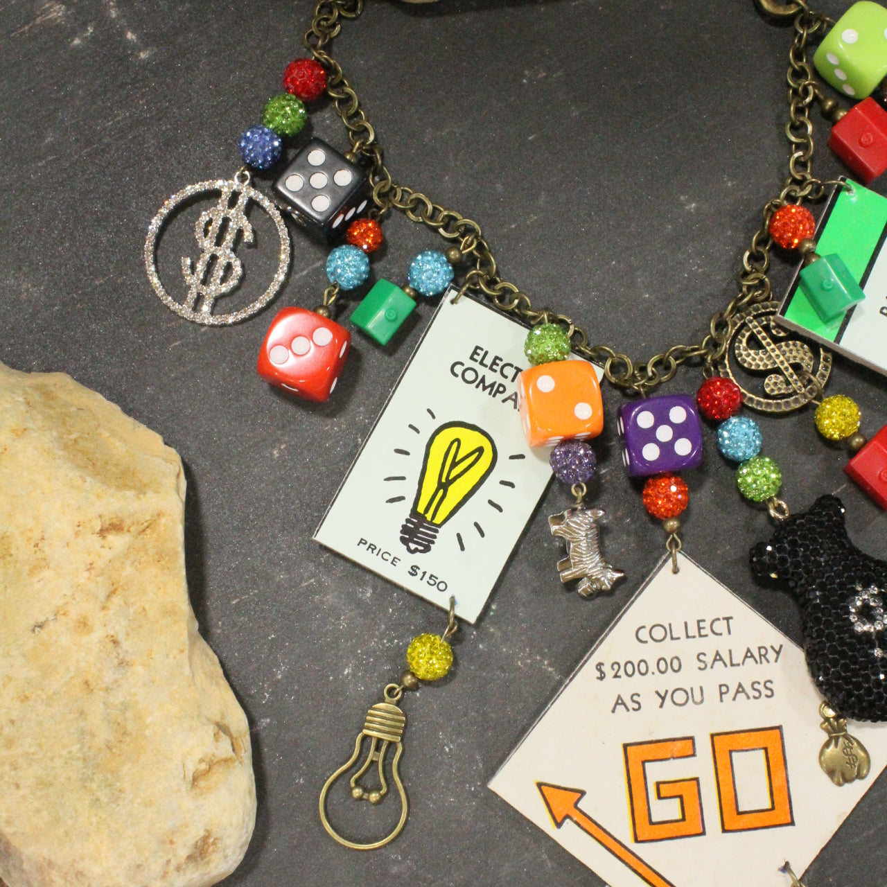 Do Not Pass Go Monopoly Charm’d Necklace