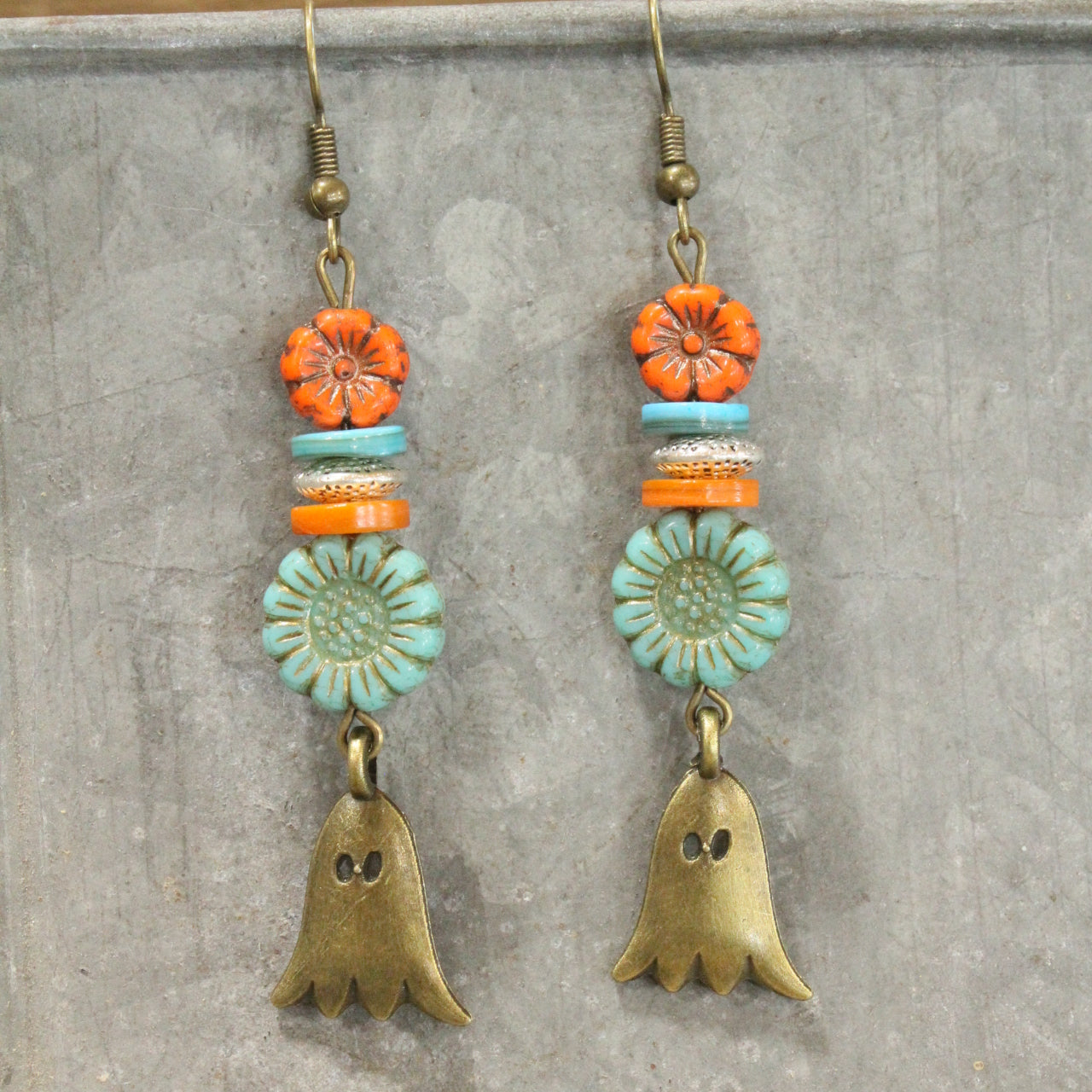 Ghostly Flower Power Drop Earrings