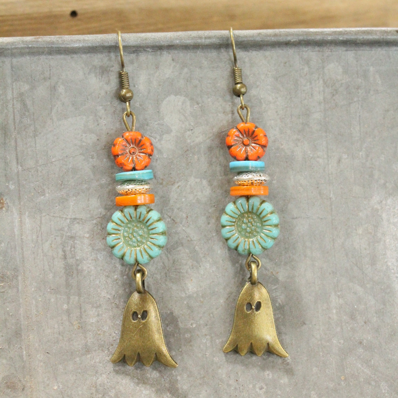 Ghostly Flower Power Drop Earrings