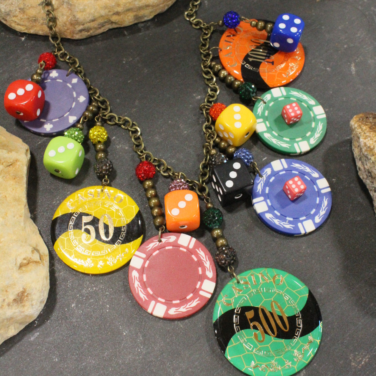 Playing Poker Charm’d Necklace