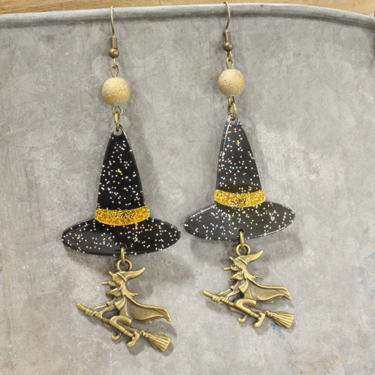 A Witch With Her Hat Dangle Earrings