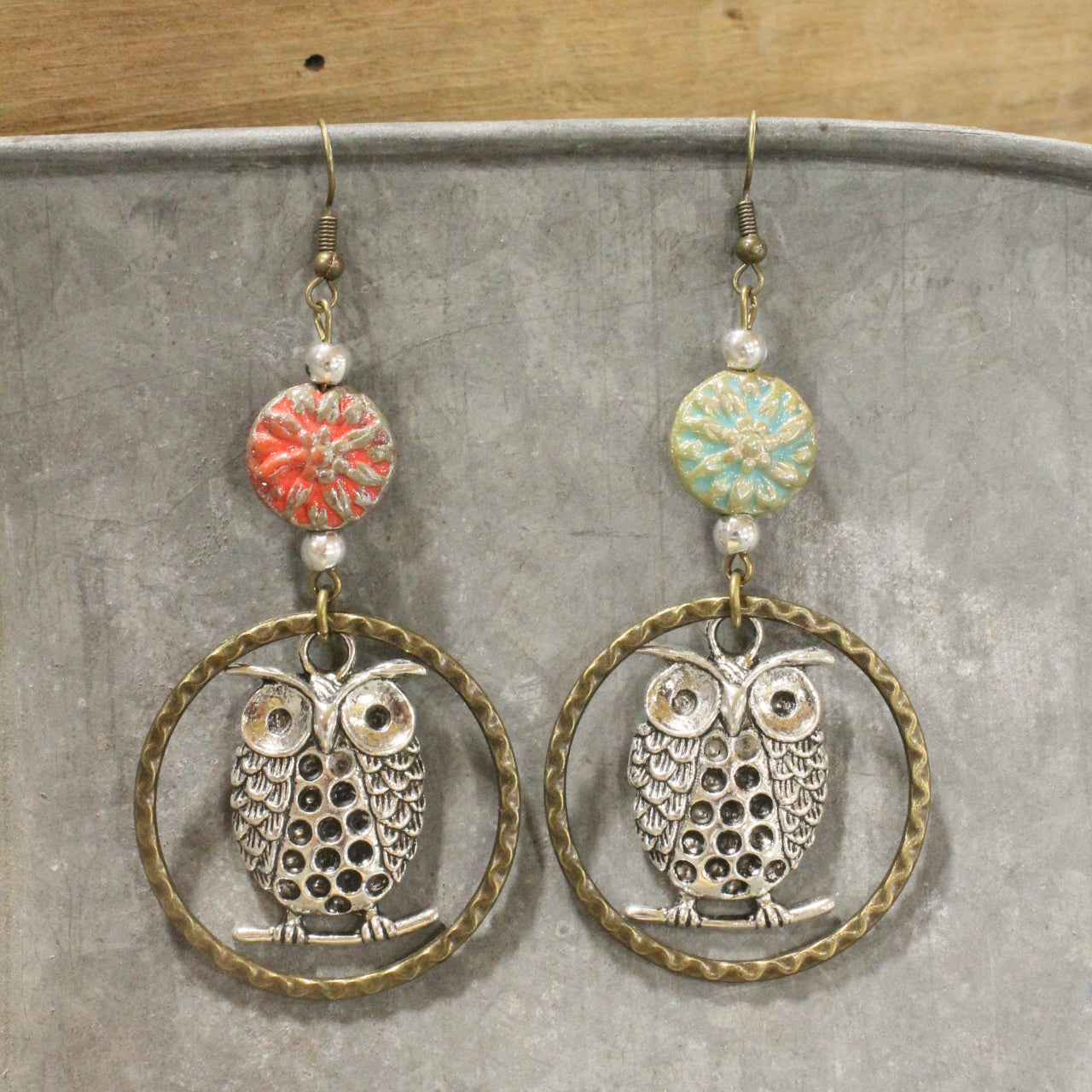 Out On A Limb Owl Dangle Drop Earrings