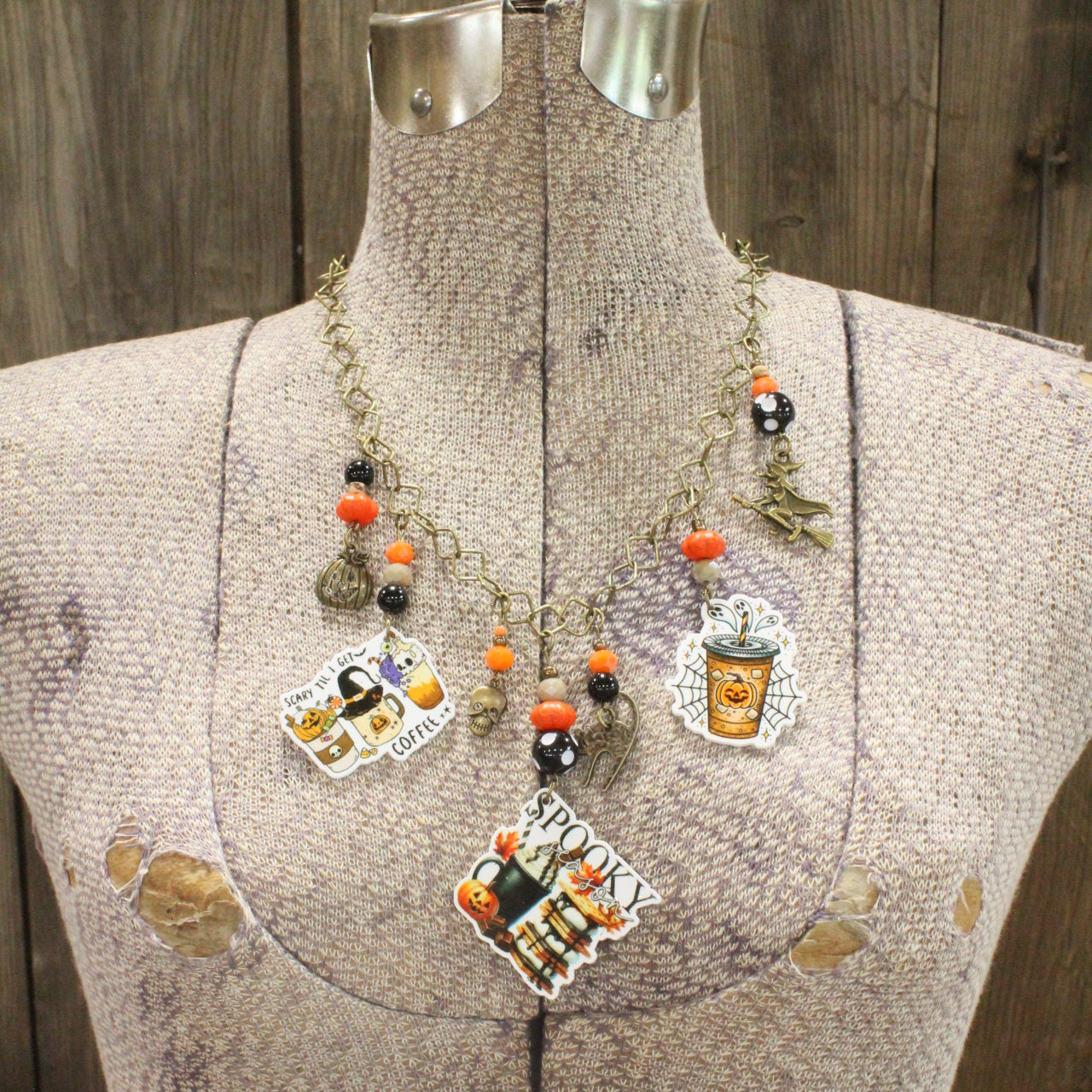 Scary Until I Get Coffee Charm'd Necklace