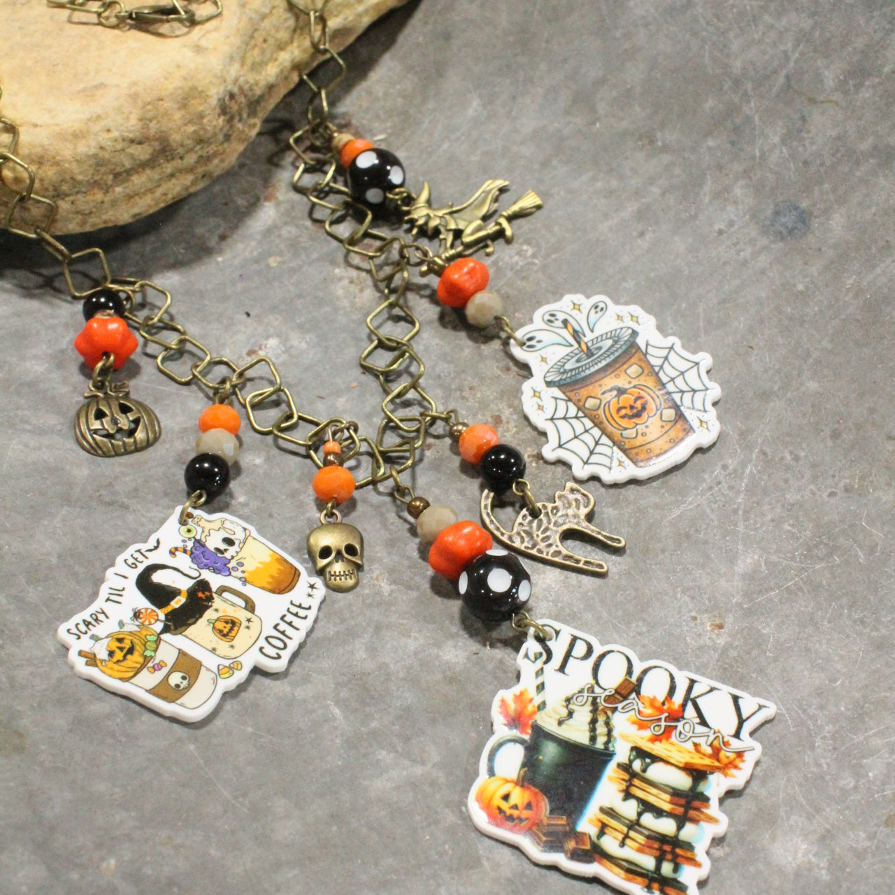Scary Until I Get Coffee Charm'd Necklace