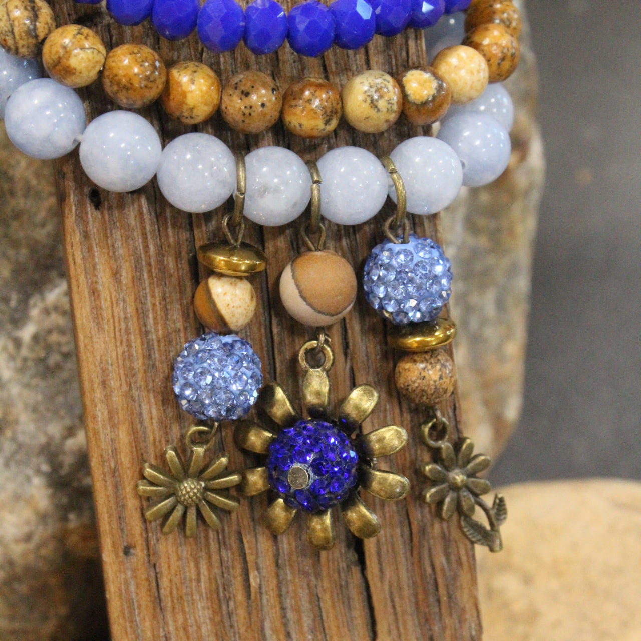 Periwinkle Flower Bracelet Set