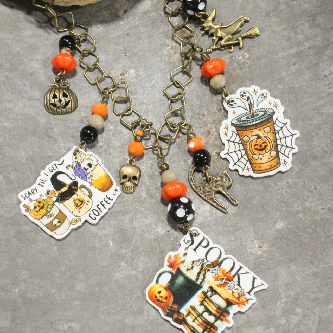 Scary Until I Get Coffee Charm'd Necklace