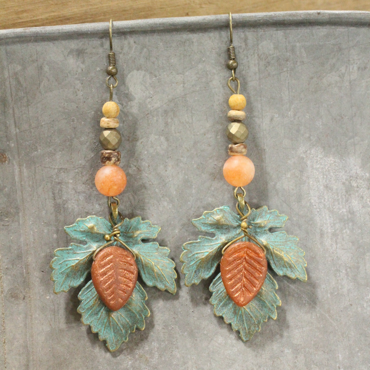 Forever In Love With Fall Leaf Dangle Drop Earrings