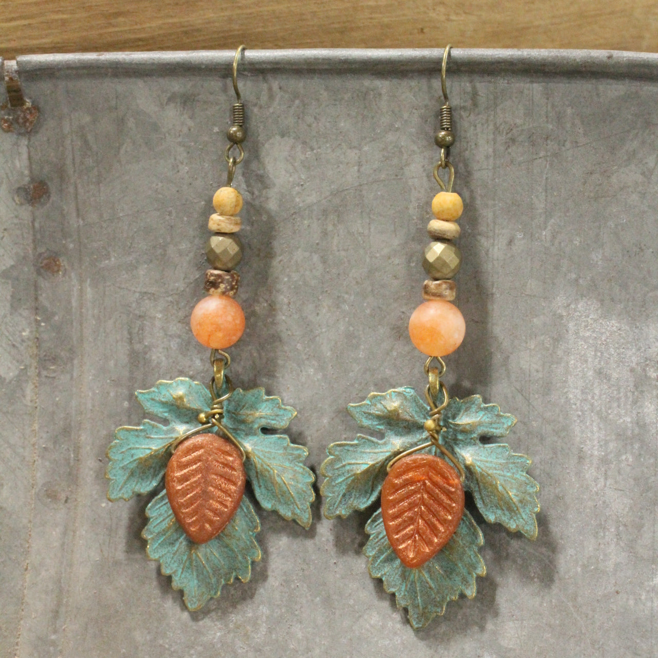 Forever In Love With Fall Leaf Dangle Drop Earrings