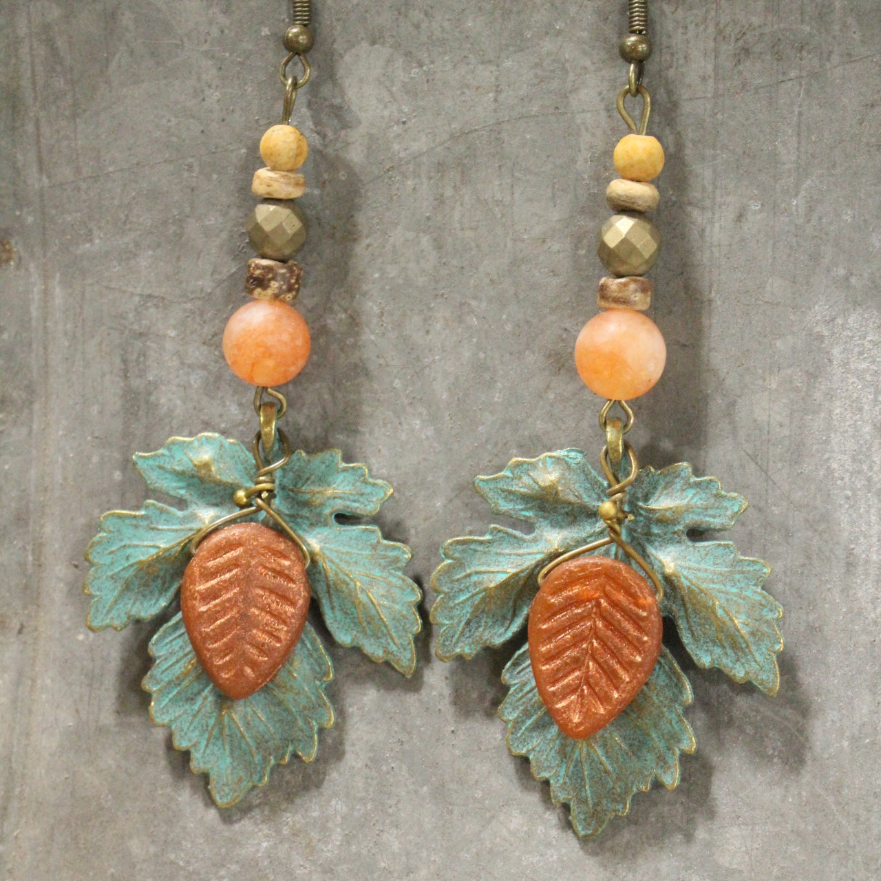 Forever In Love With Fall Leaf Dangle Drop Earrings