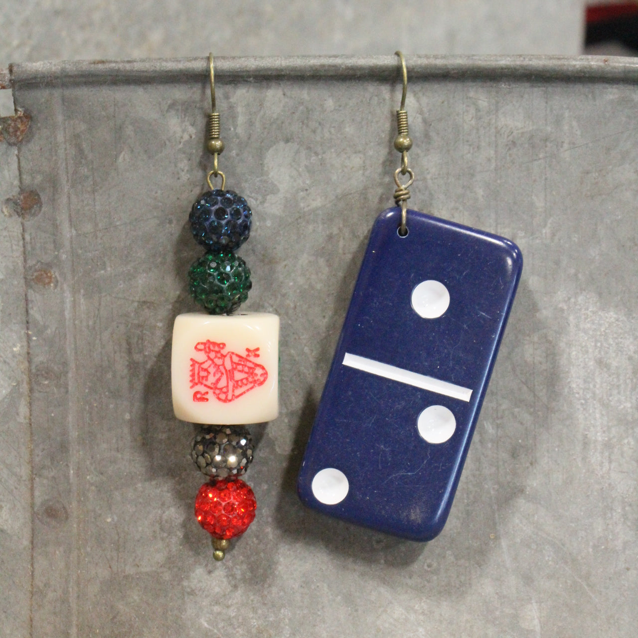 Dominoes and Jokers Dangle Earrings