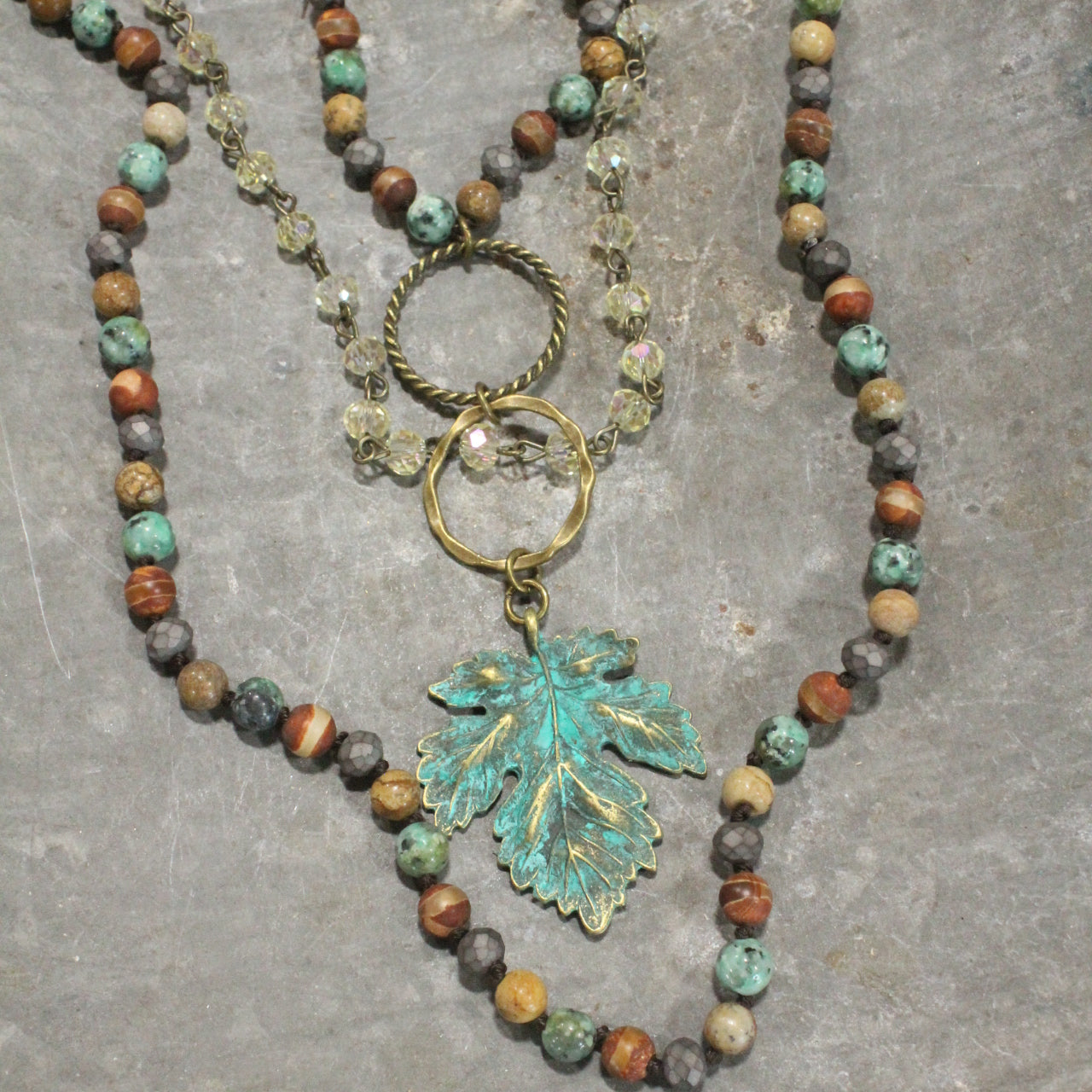 Forever In Love With Fall Leaf Layered Necklace