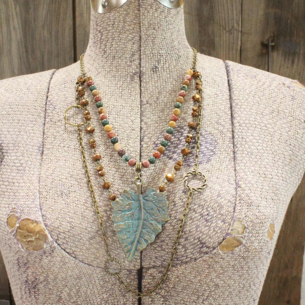 Warm Days Of Autumn Leaf Layered Necklace