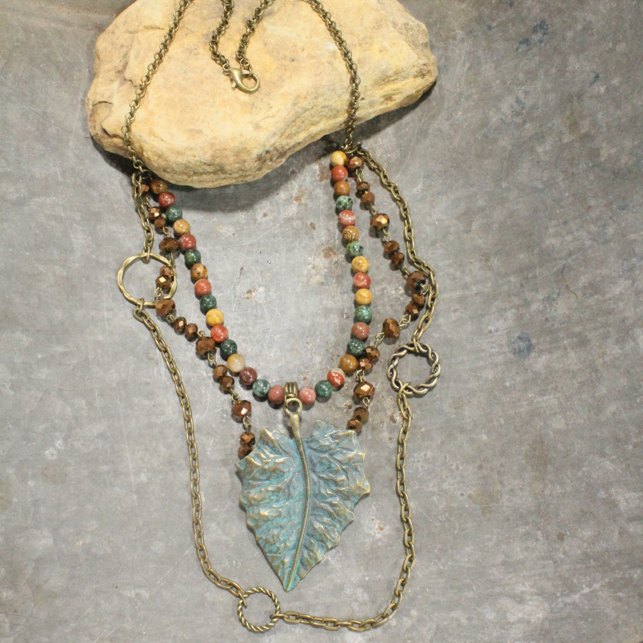 Warm Days Of Autumn Leaf Layered Necklace