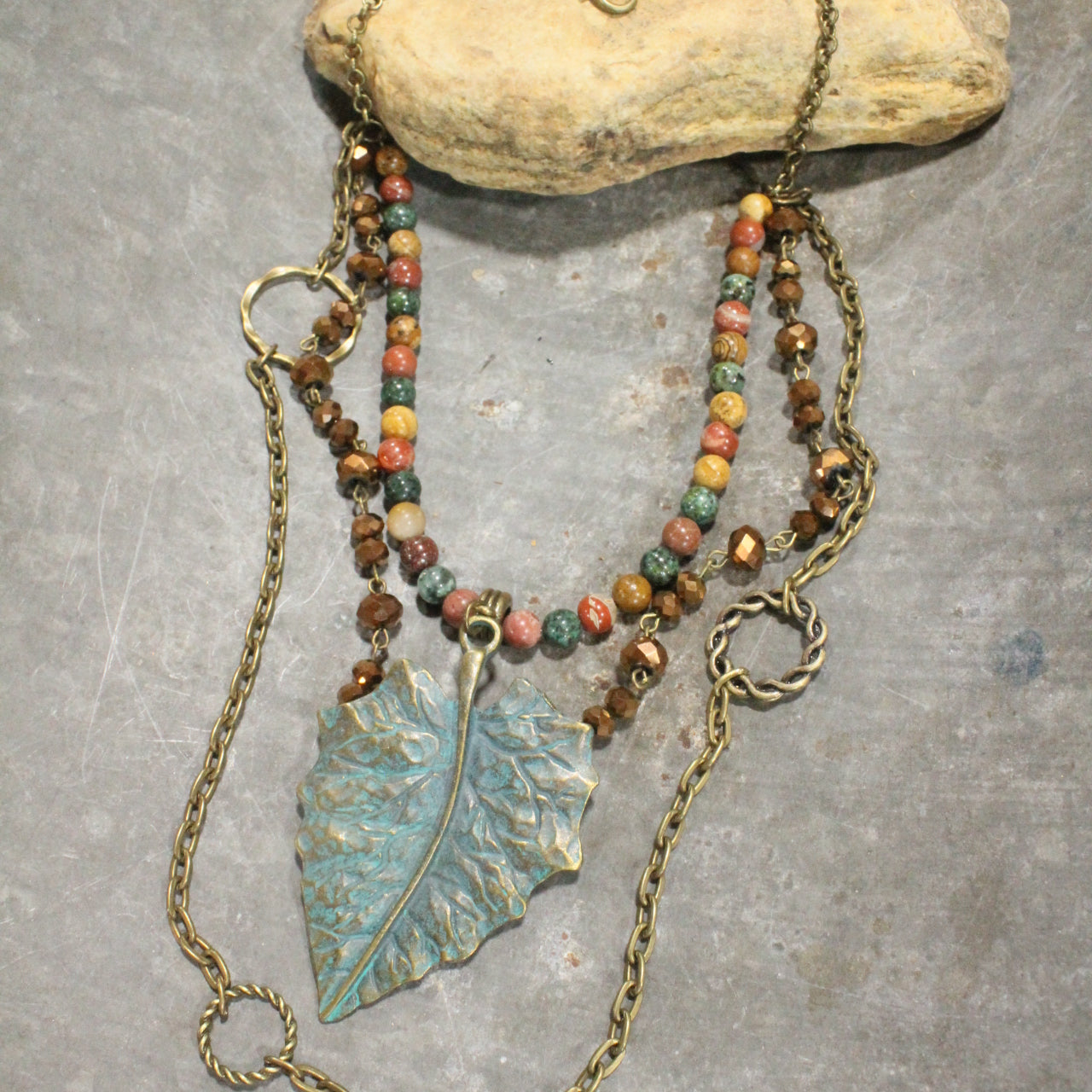 Warm Days Of Autumn Leaf Layered Necklace