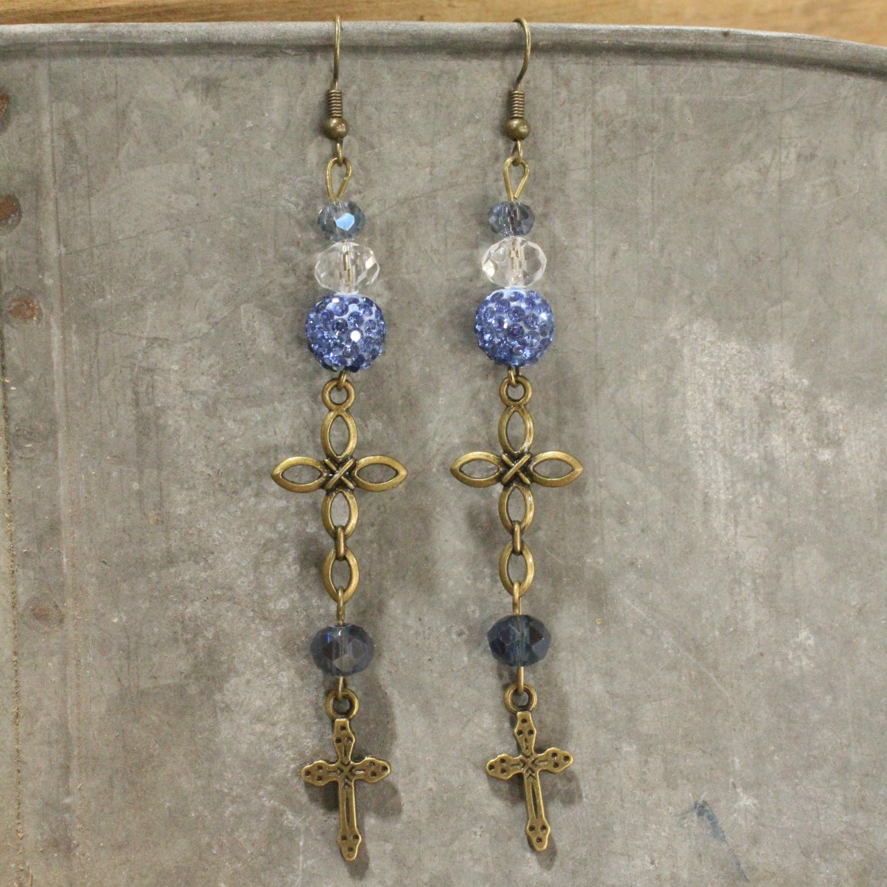My God Cross Dangle Drop Earrings