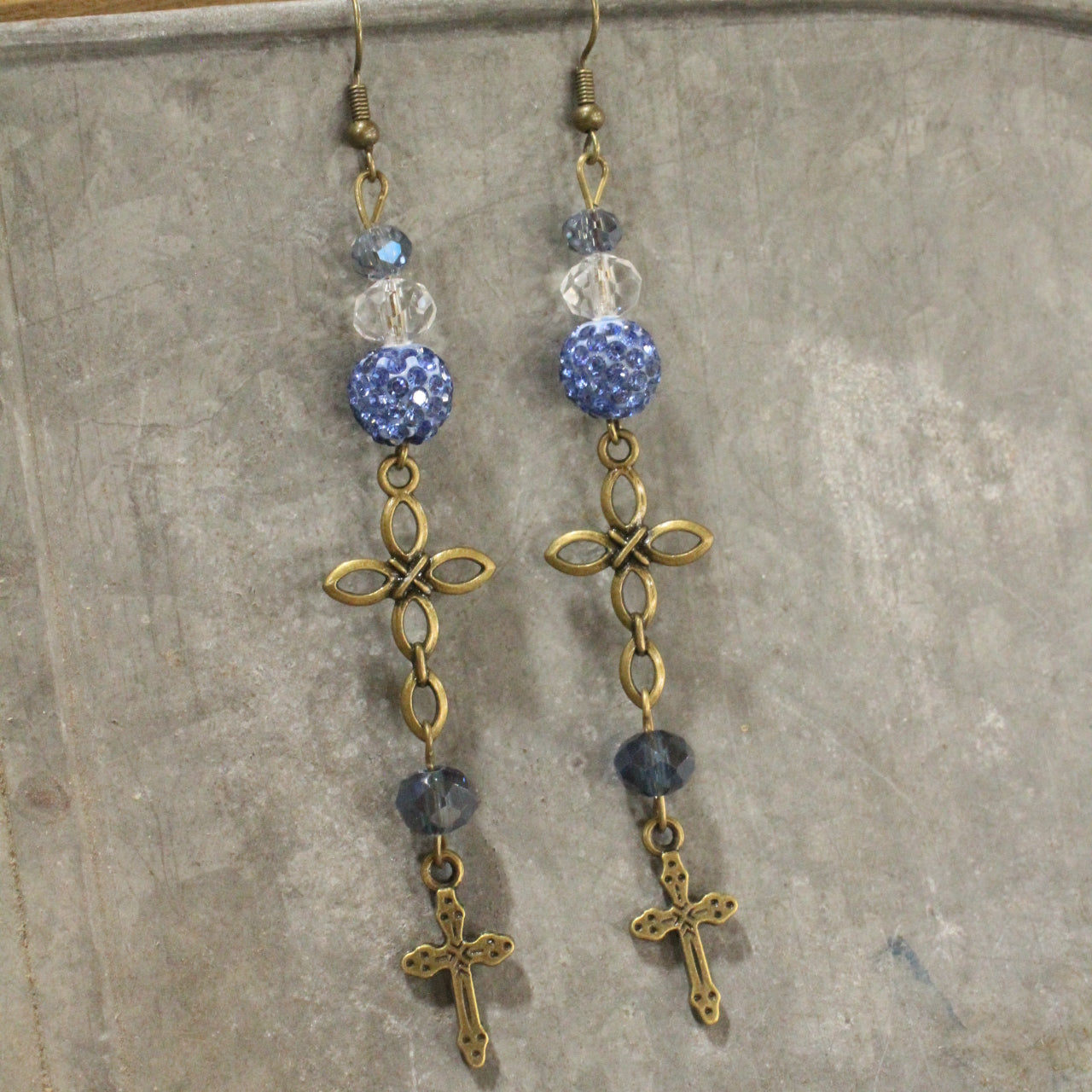 My God Cross Dangle Drop Earrings