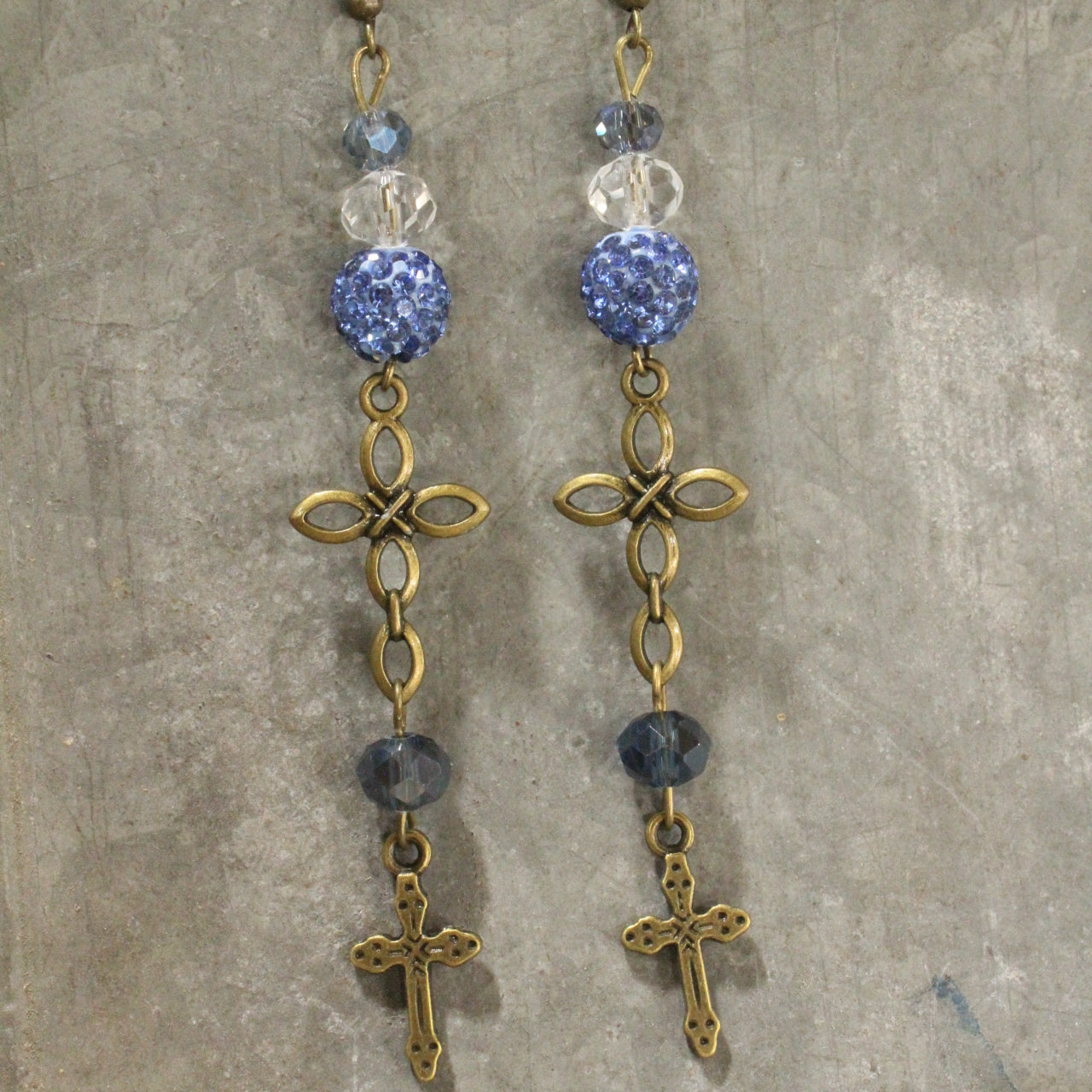 My God Cross Dangle Drop Earrings