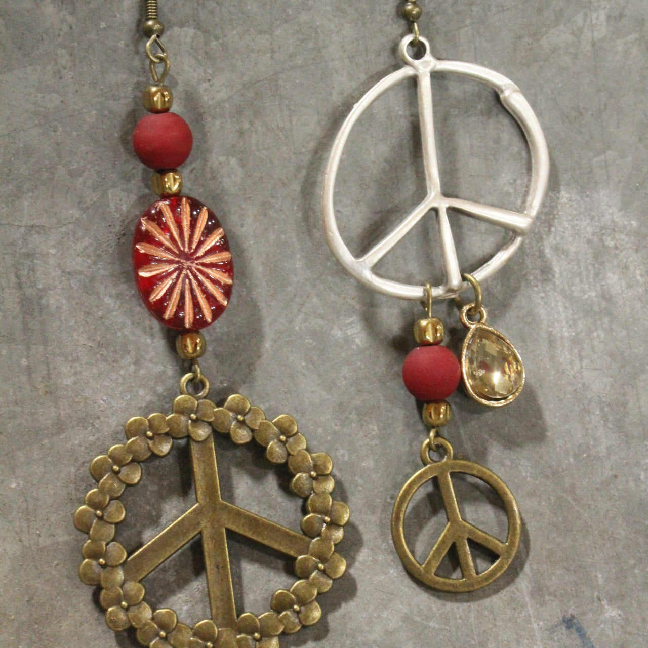Peace & Love Dangle Earrings