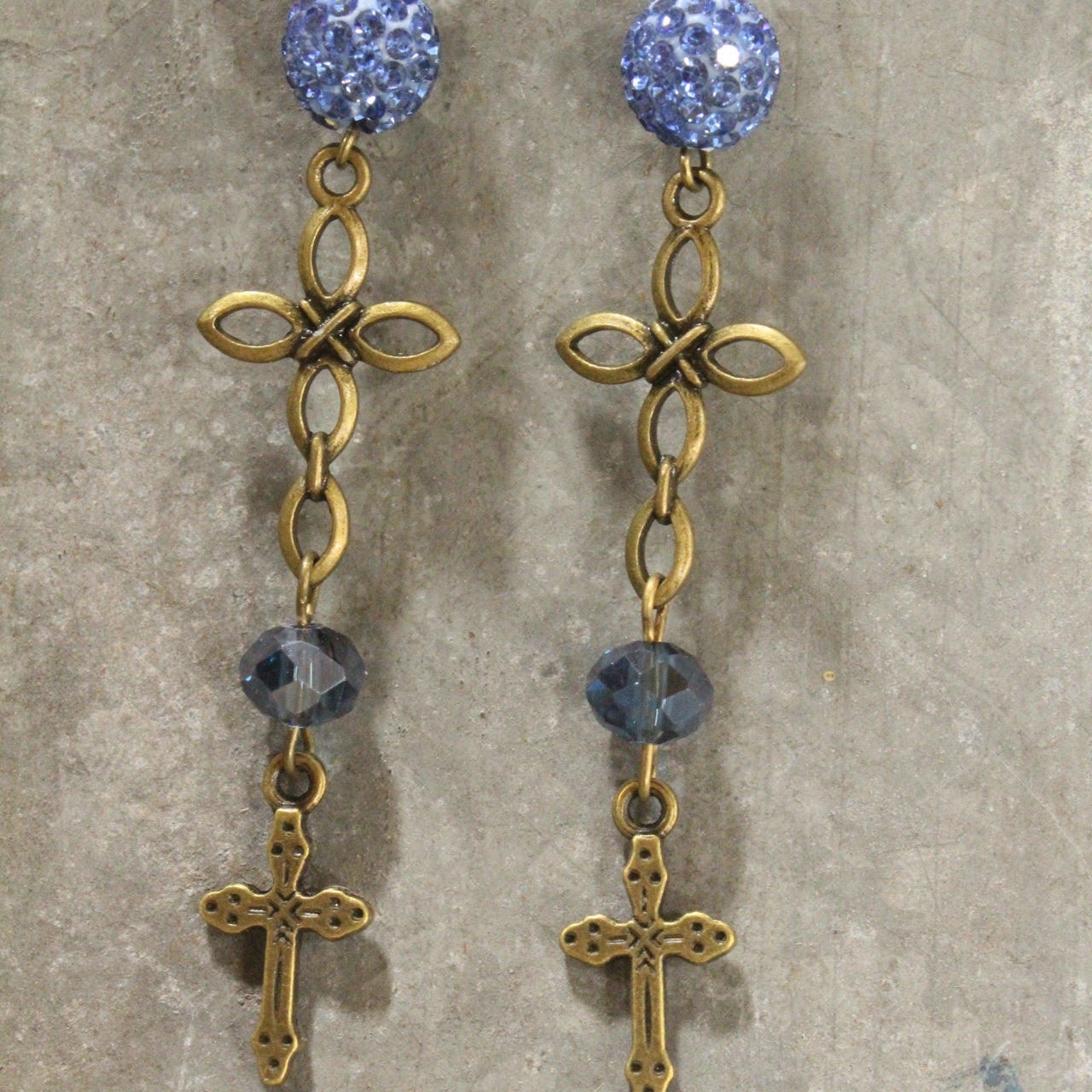 My God Cross Dangle Drop Earrings