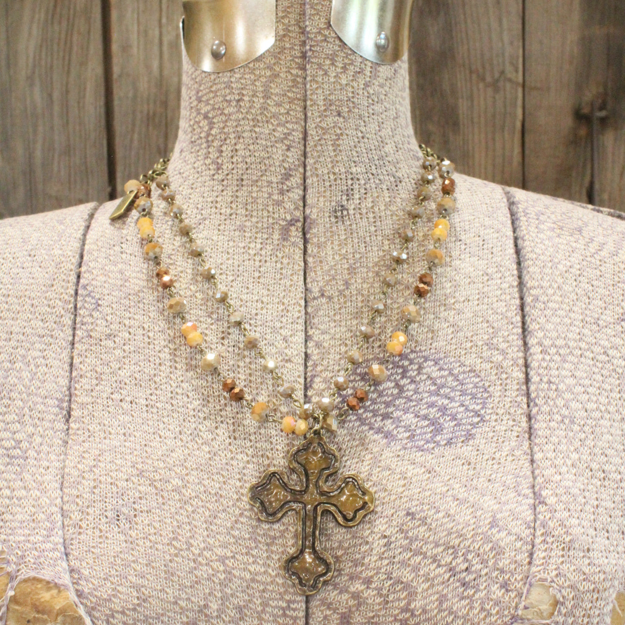 Firm Foundation Cross Layered Necklace