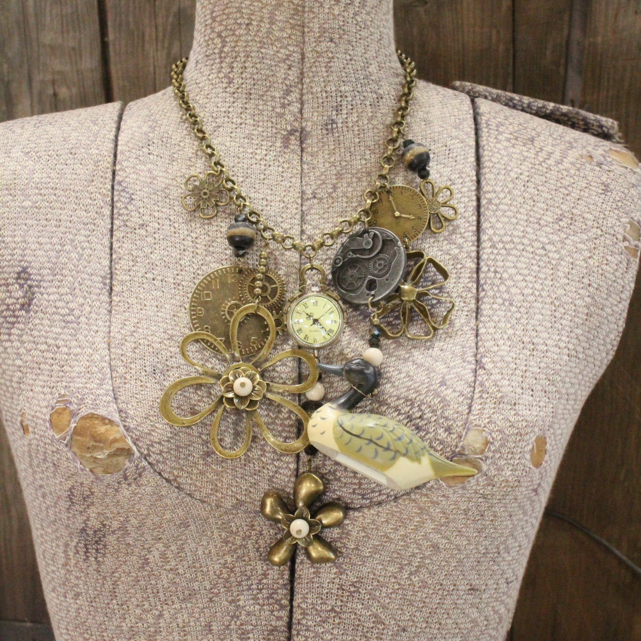 Fly Over Duck Vintage Charm'd Necklace